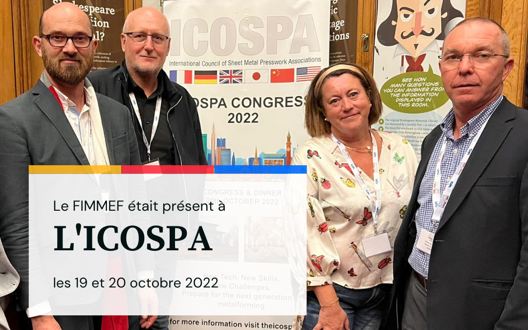 Nos délégués représentants Jérome Delabre, Catherine LARROQUE, Didier DESOUBRY et Régis Lhomer ont participé au congrès international de l'Icospa pour représenter l'industrie française du formage des métaux.