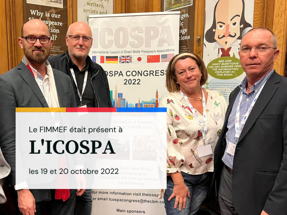 Nos délégués représentants Jérome Delabre, Catherine LARROQUE, Didier DESOUBRY et Régis Lhomer ont participé au congrès international de l'Icospa pour représenter l'industrie française du formage des métaux.